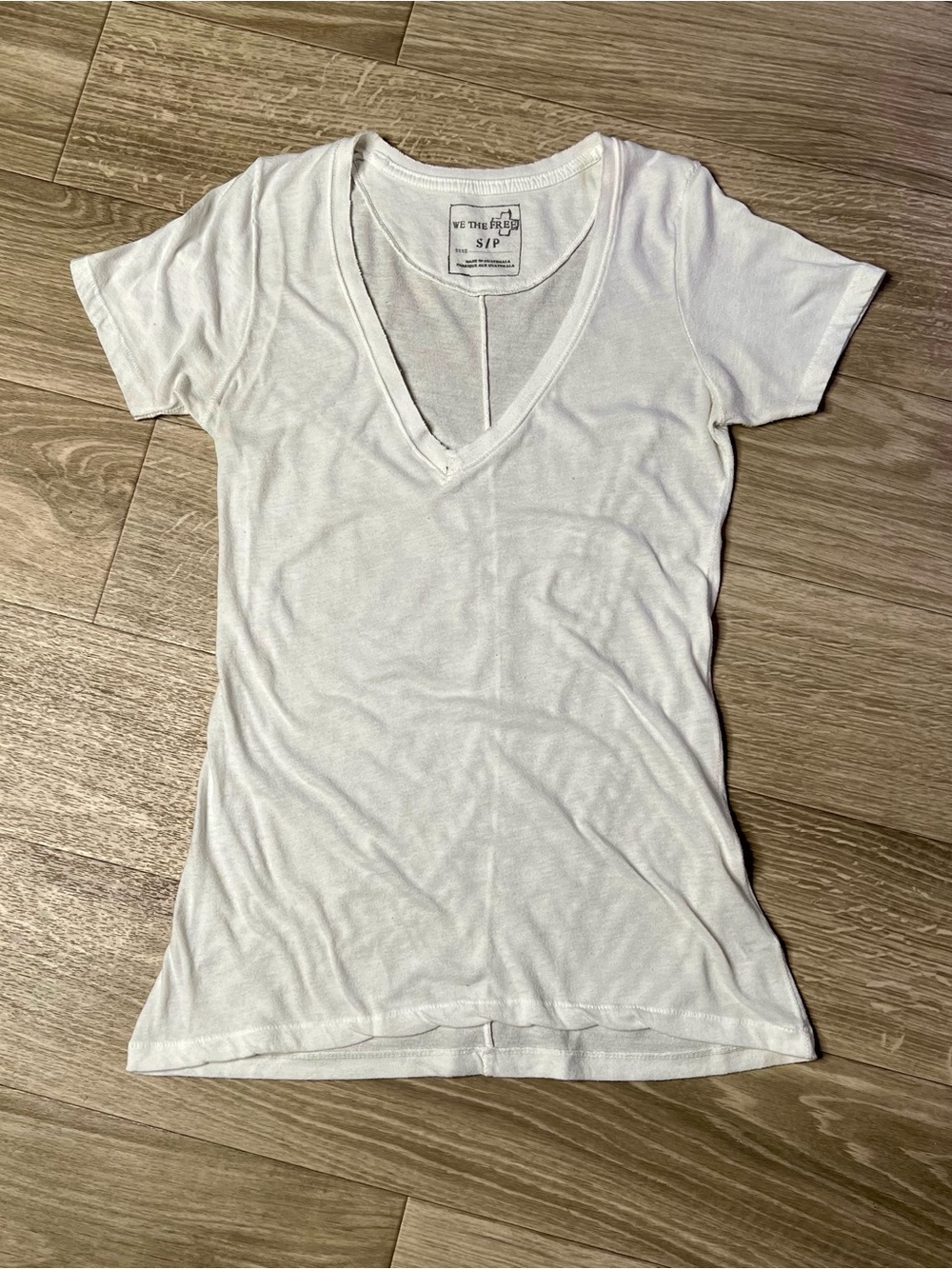 We The Free Slim V-Neck Short Sleeve Tee in White